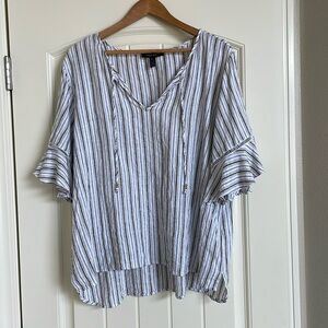 Ellen Tracy Linen Blend Top, XL